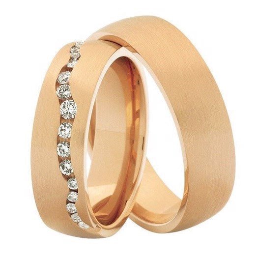 Eksklusive Nuran vielsesringe i 14 karat guld med 16 diamanter (0,225 ct)